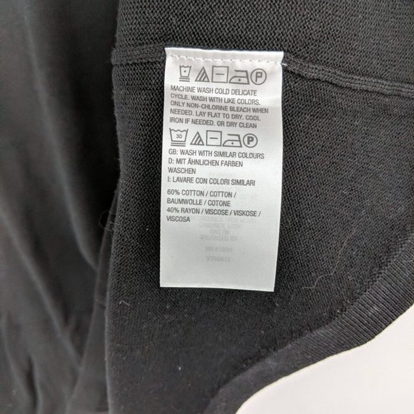 Isaac Mizrahi Live! Crewneck Cascade Hem Pullover Sweater Black Women's Medium - Picture 5 of 6